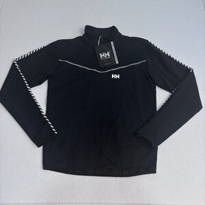 Helly Hansen Altitude Jacket Pullover 1/4 Zip Mens XL Black Striped Sleeves NWT